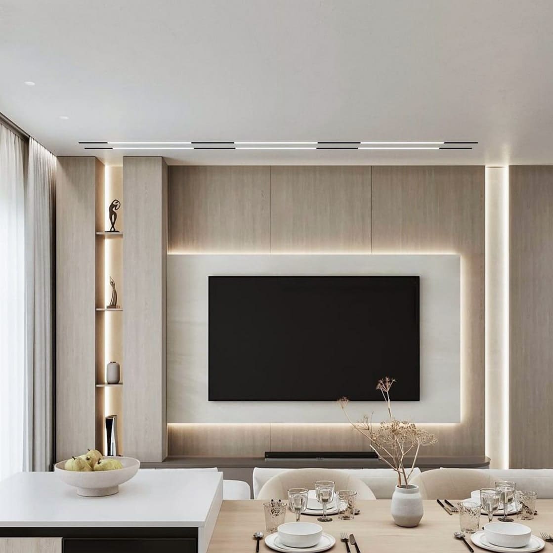 Фото стелі з тканини з магнітними треками